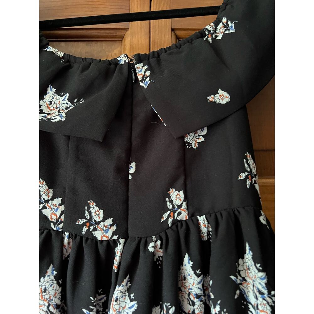 Abercrombie & Fitch Women's Off the Shoulder Floral Mini Dress Black Size XS - Picture 11 of 11